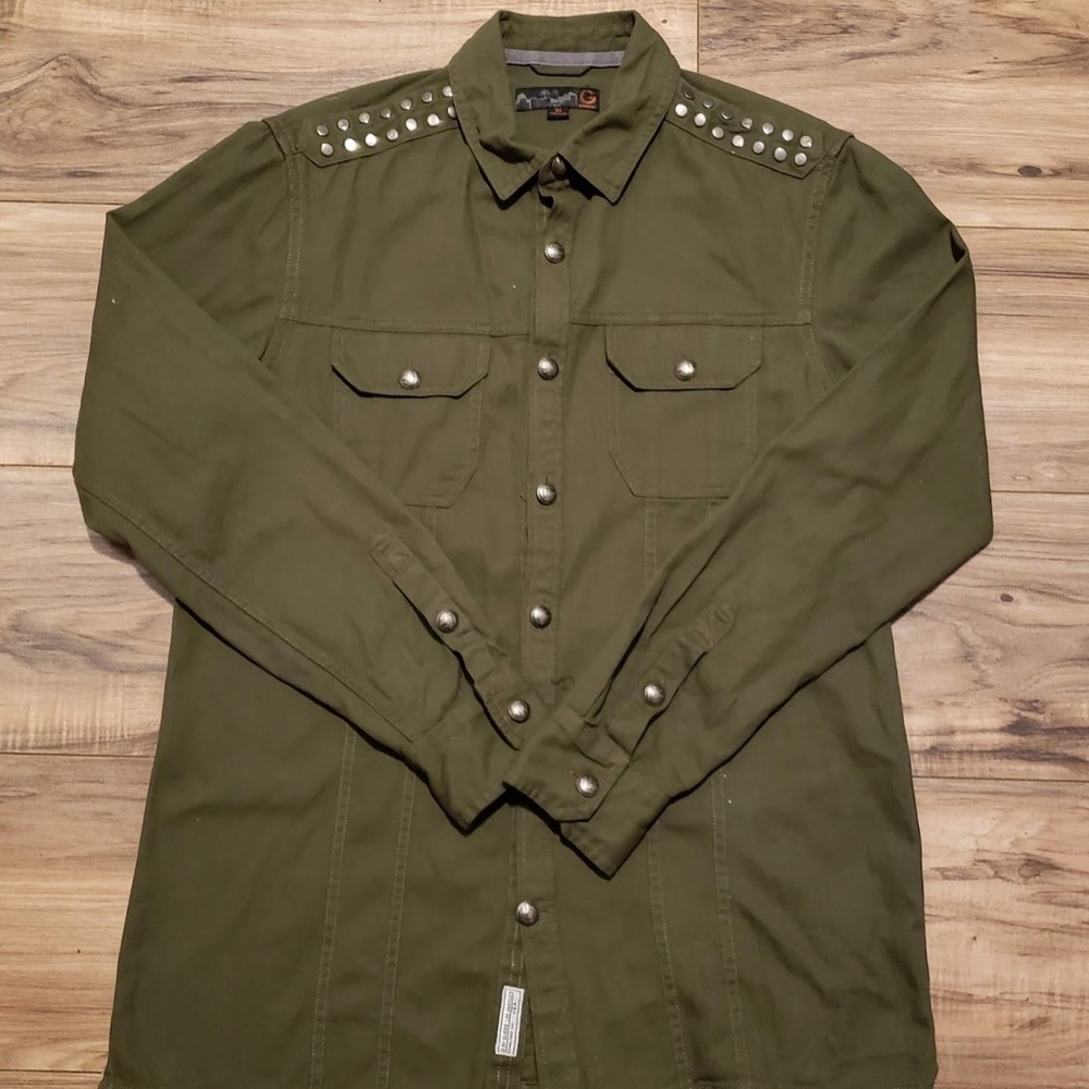 G By Guess Womens Military Green Shacket Size XS